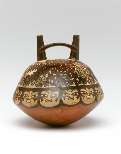 Dubbele tuit en brugfles, uit Peru, 100 v.Chr.-600 n.Chr. door Nazca Culture